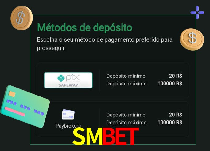 O cassino SMBET oferece uma grande variedade de métodos de pagamento
